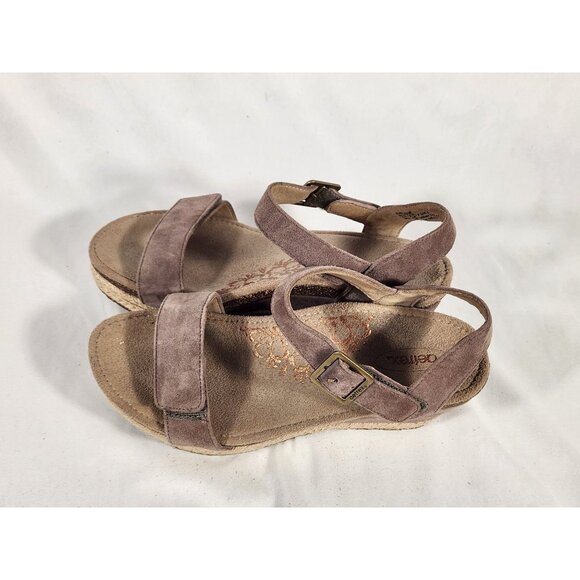 Aetrex Womens Suede Espadrille Sandal Brown Boho Y2K Summer 7 - Picture 3 of 10